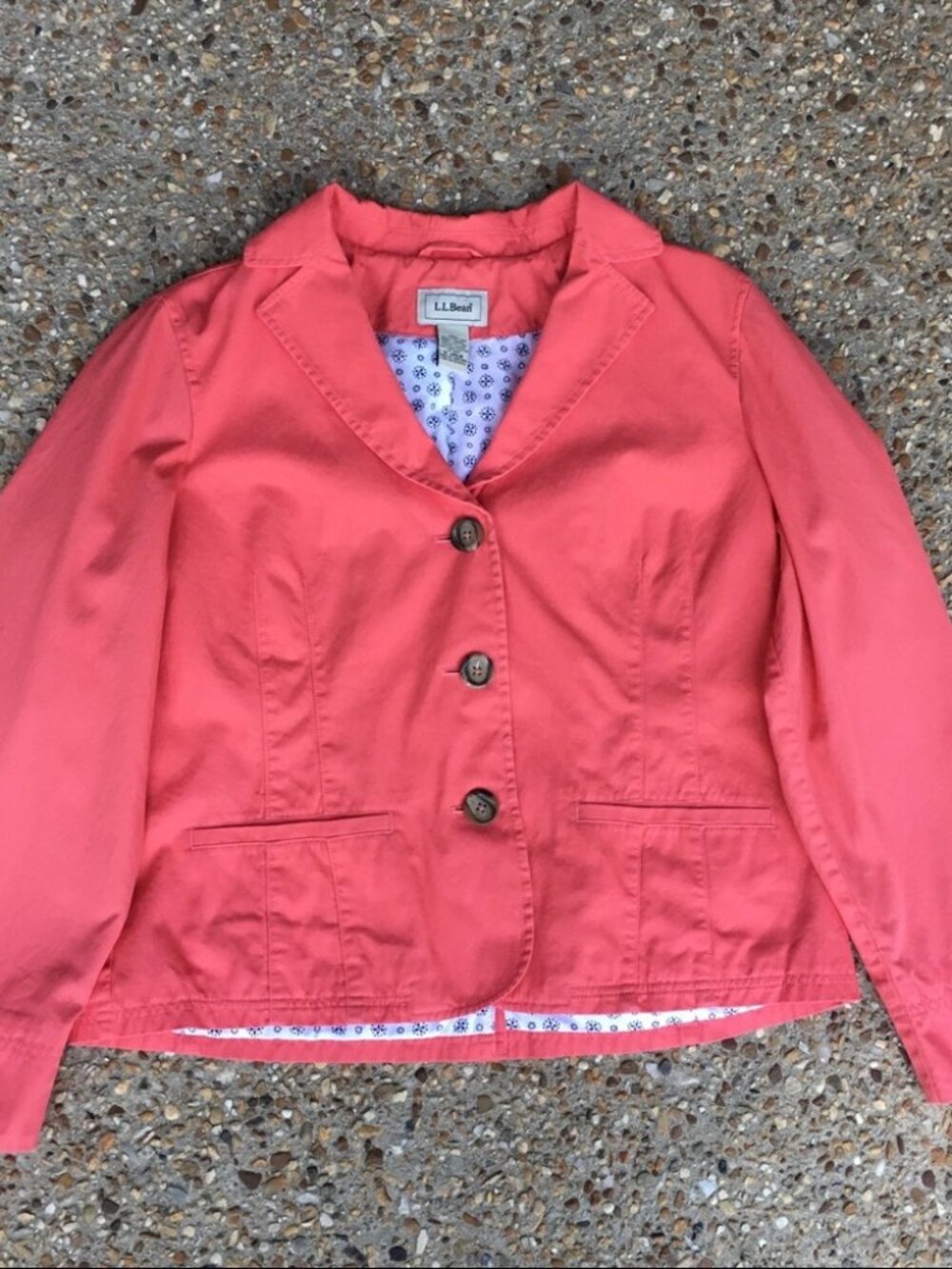 L L Bean Blazer Jacket Coat Salmon Coral size 16